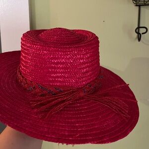 Pink Straw Sun Hat